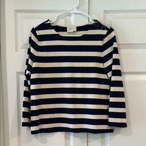 Striped Navy and White Long Sleeve Top